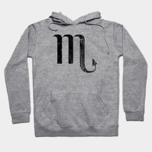 Scorpio Zodiac Horoscope in Distressed Black Design Hoodie